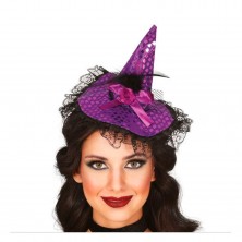 Diadema con Gorro Lila de Bruja