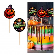 Pack 12 Palillos Decorativos Happy Halloween