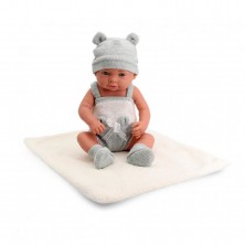Muñeco Bebé con Vestido Gris