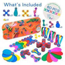 60 Piezas Magnéticas Super Rainbow