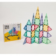 Juego Construcción Magnético Imanix 36 Piezas Pastel