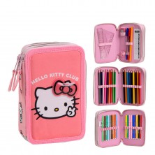 Estuche Triple Lleno Hello Kitty
