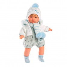Muñeco Sasha Llorón Vestido Azul 38 cm