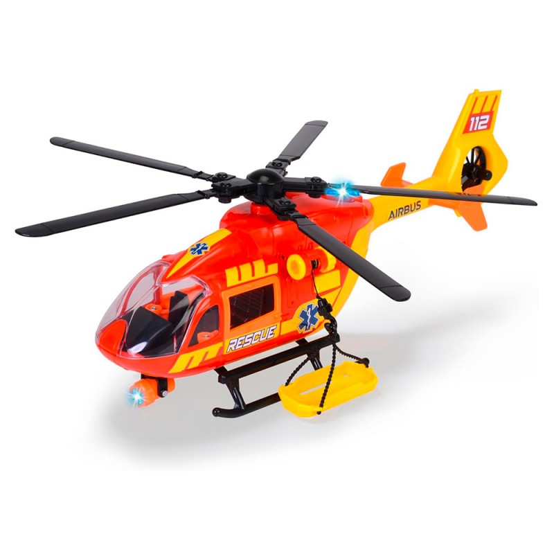 WDK PARTNER A2502297 – Hélicoptère De Sauvetage 36 Cm – Sons Et Lumière – Porte/trappe Ouvrantes – Échelle 1/16 – Dès 3 Ans
