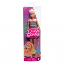 Muñeca Barbie Fashionista Rubia con Top Rayas