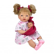 Muñeca Rubia con Bebé 40 cm