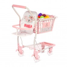 Carro Compra con Sillita Muñecas y Accesorios