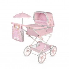 Coche Muñecas Grande Rosa Reborn