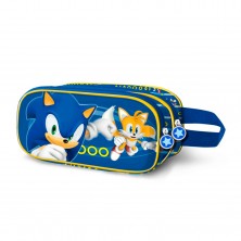 Estuche 2 Cremalleras Sonic 22 x 10 cm