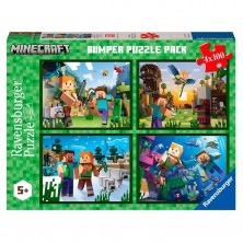 Set 4 Puzles Minecraft 4 x 100 Piezas