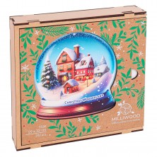 Puzle Madera Bola Nieve Navidad