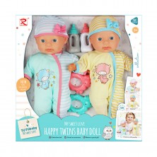 Muñecas Gemelas 30 cm con Sonidos