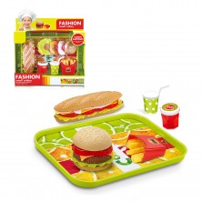Bandeja con Bocadillo y Hamburguesa
