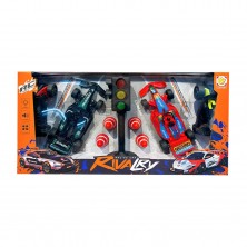 Pack 2 Coches Fórmula 1 RC con Semáforo y Conos