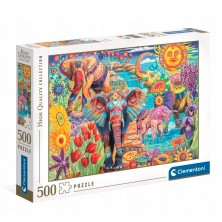 Puzle Elefantes Coloridos 500 Piezas