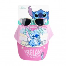 Pack Gorra Rosa y Gafas Stitch