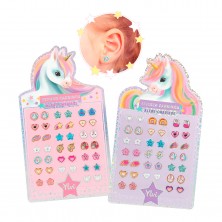 Top Model Pendientes Adhesivos Unicornio