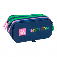 Estuche Triple Grande Azul Benetton