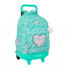 Mochila Juvenil Azul Turquesa con Carro