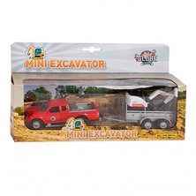 Pick Up con Remolque Mini Excavadora