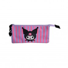 Estuche Triple Kuromi 12 x 24 x 3 cm