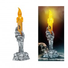Portavela Calavera con Vela LED 15 cm