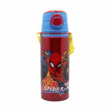 Botella Aluminio con Correa Spiderman 730 ml
