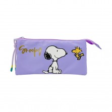 Estuche Triple Snoopy 12 x 22 cm