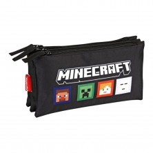 Estuche Triple Minecraft 12 x 23 x 4 cm