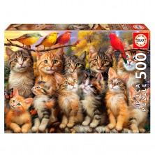Puzle Gatitos y Pájaros 500 Piezas