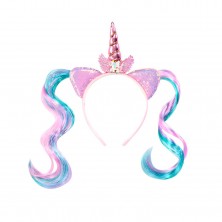 Diadema Unicornio Rosa con Mechas