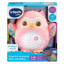 Proyector Peluche Búho Estrellitas Rosa
