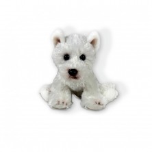 Peluche Perro Terrier Blanco Sentado