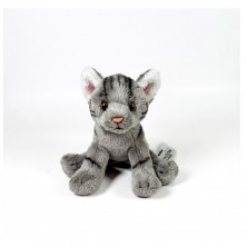 Peluche Gato Gris Sentado 12 cm