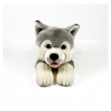 Peluche Perro Husky Tumbado 25 cm