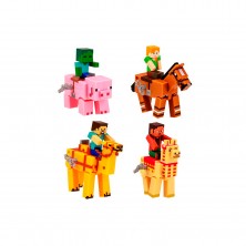 Figura Minecraft con Animal Cuerda Surtido