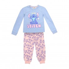 Pijama Largo Rosa Stitch Tallas 6-14 Años