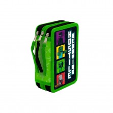 Estuche Triple Lleno Minecraft 6 x 12 x 20 cm