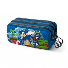 Estuche Triple Grande Sonic