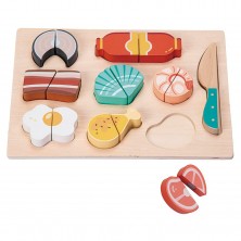Set Cortar Comida Madera
