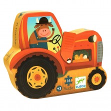 Djeco Puzle Silueta Tractor 16 Piezas