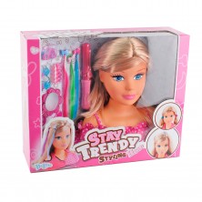 Busto Muñeca Rubia con Accesorios