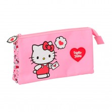 Estuche Triple Hello Kitty 22 x 12 cm
