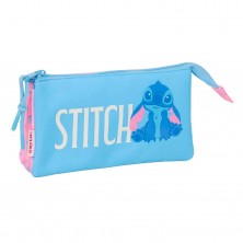 Estuche Triple Rosa Stitch