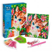 Cuadro con Diamantes Gato
