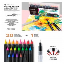 Estuche 20 Acuarelas y Pincel