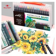 Estuche 40 Pinceles Acuarela + 2 Pinceles