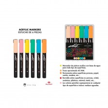 Blíster 6 Rotuladores Acrílicos Pastel