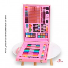 Maletín Dibujo Madera Rosa 100 Piezas