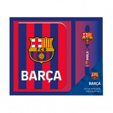 Set Libreta y Boli Escudo 3D Barça
